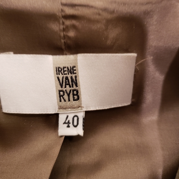 IRENE VAN RYB light olive green cotton button front belted jacket - Picture 2 of 3